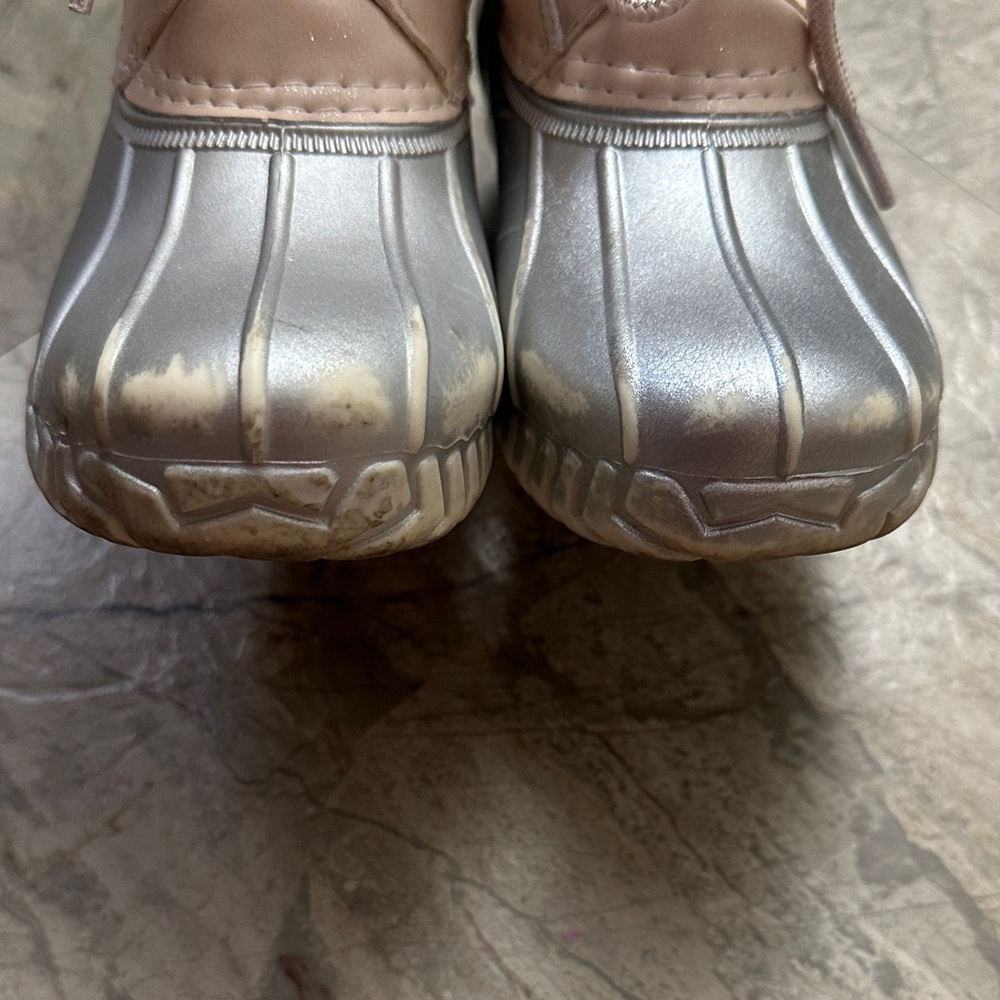 Kids Pink and Silver Nautica Duck Boots - Picture 2 of 8